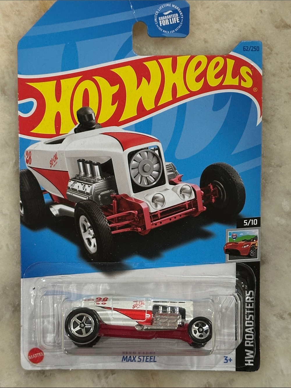 Hot Wheels Max Steel Red & White Roadster Toy Car